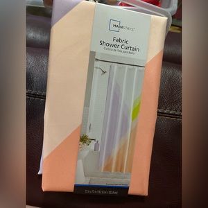 Fabric shower curtain, NWT,pastel like colors, unique pattern,original packaging